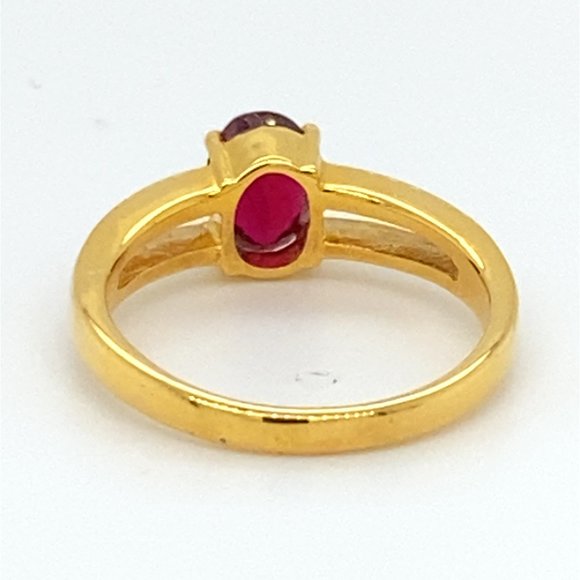Ruby 1.42ct Solid 18K Yellow Gold Ring - Picture 6 of 7